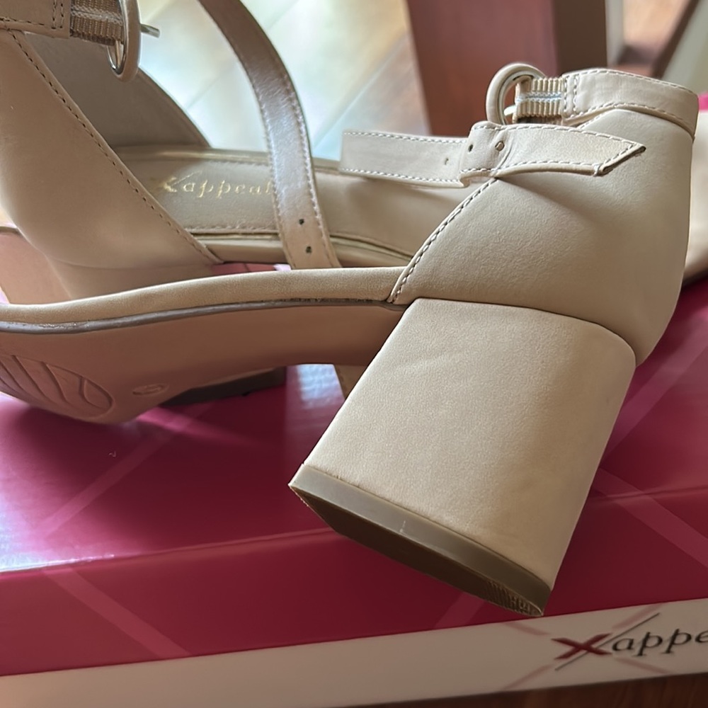 ๐HP๐ Womenโs strap sandals, heels in nude size 7.5. - Picture 11 of 14